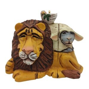 Vintage Hallmark Keepsake Ornament A‎ Time of Peace Lamb Lion Dove Artist Signed